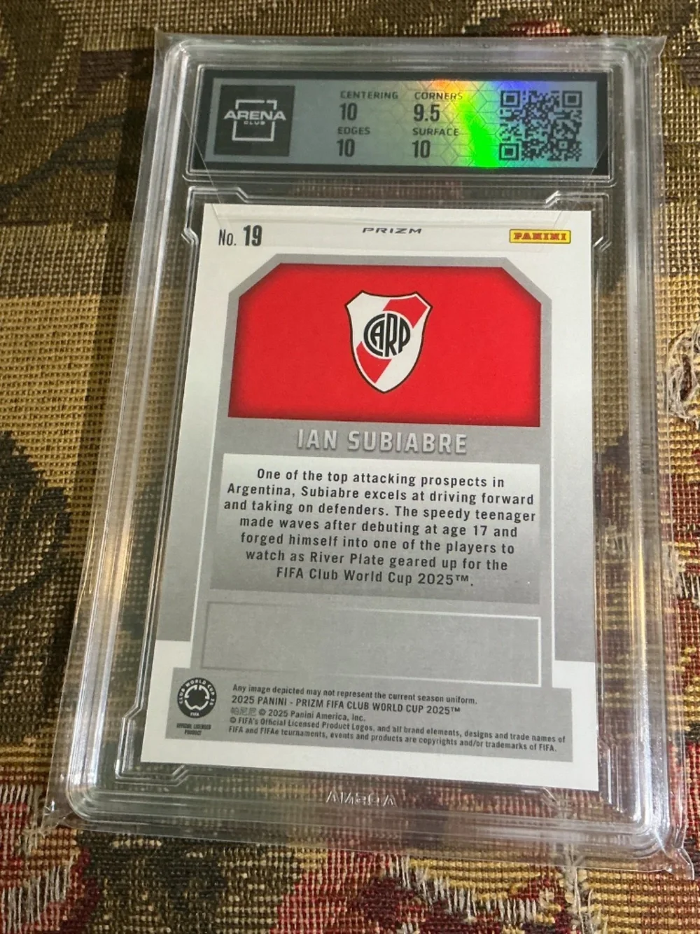 2025 Panini Prizm FIFA Club World Cup Silver Ian Subiabre New Era #19 Arena 10